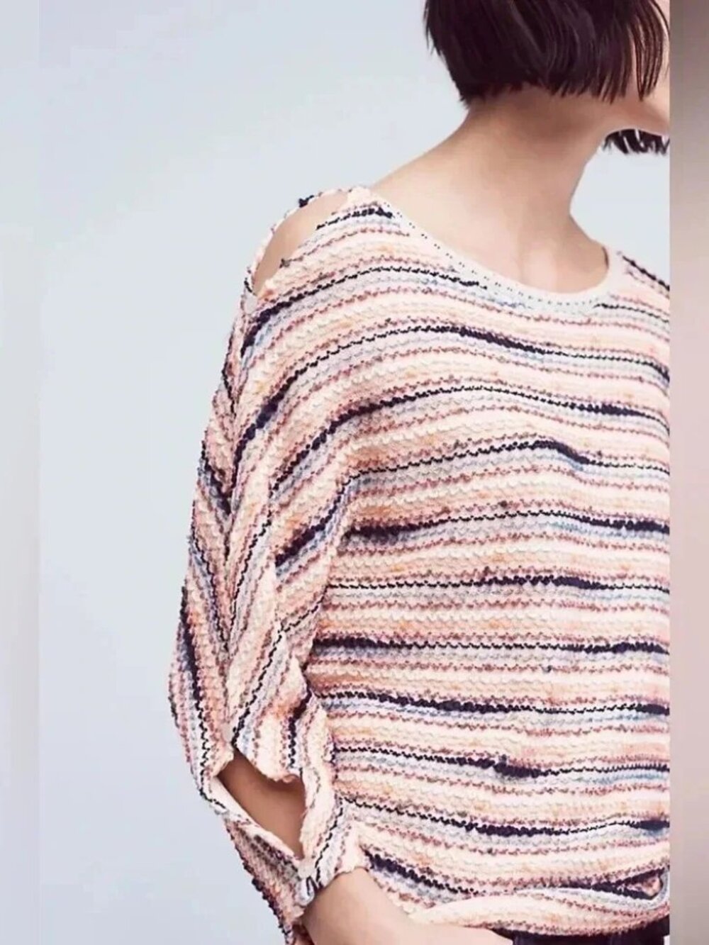 Anthropologie Postmark Malu spacedye sweater peekaboo dolman sleeves Women XS